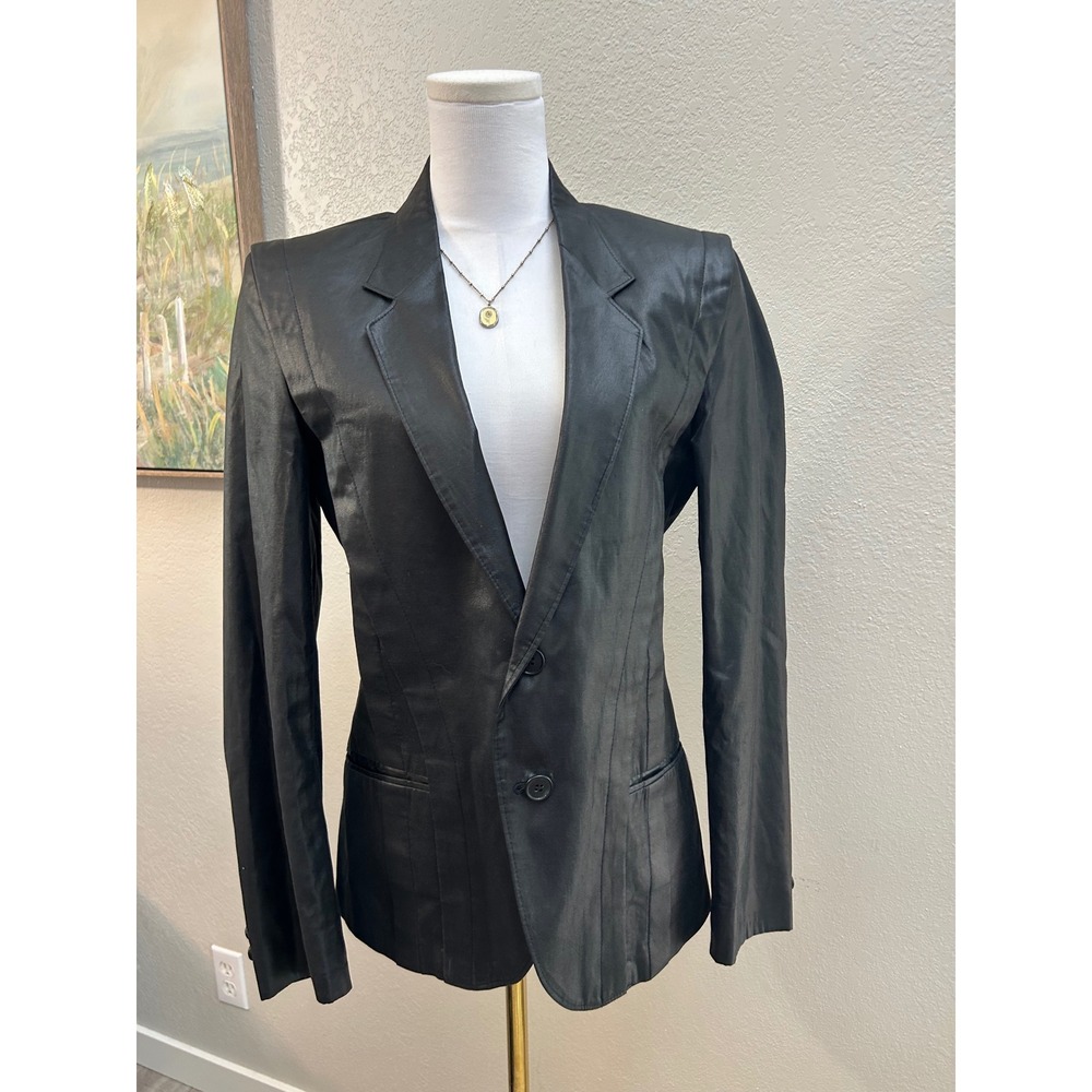 Vintage‎ 80s/90s Cotler Black Leather Tailored Blazer Jacket S/M